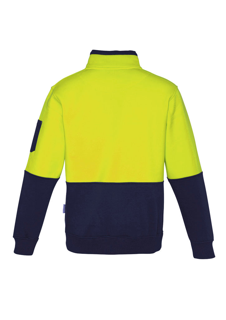 Unisex Hi - Vis Half Zip Pullover - Yellow & Navy