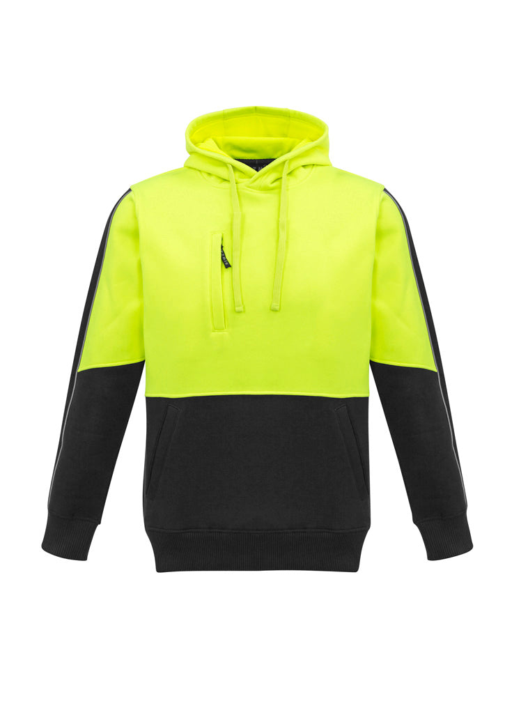 Unisex Hi-Vis Pullover Hoodie - Yellow & Black