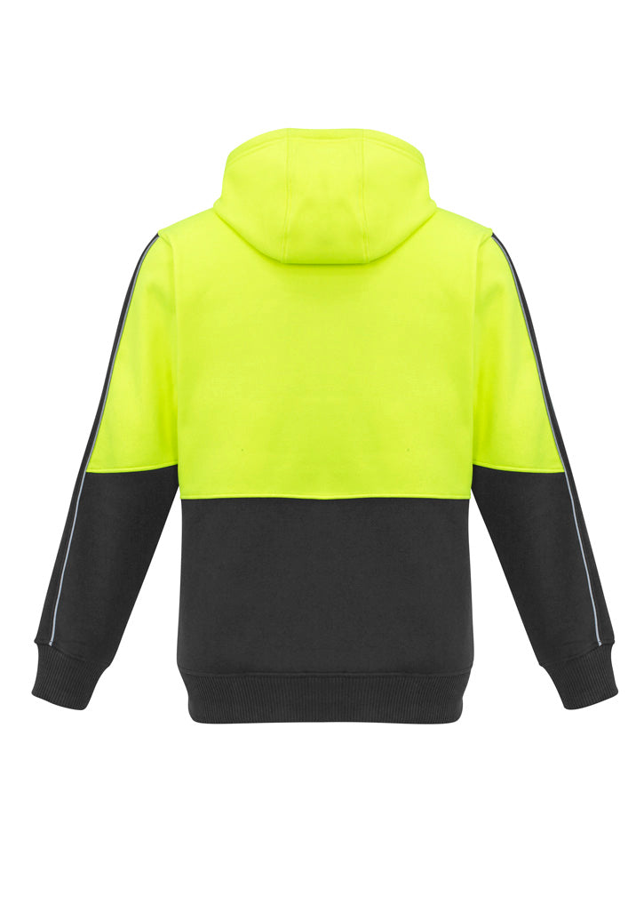 Unisex Hi-Vis Pullover Hoodie - Yellow & Charcoal