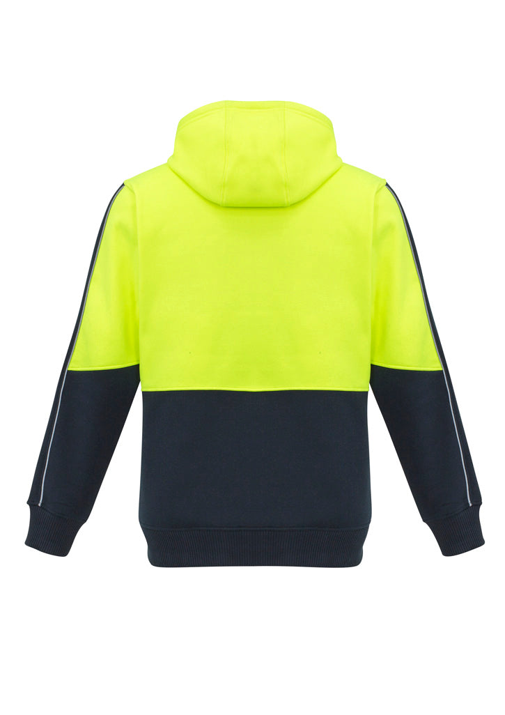 Unisex Hi-Vis Pullover Hoodie - Yellow & Navy