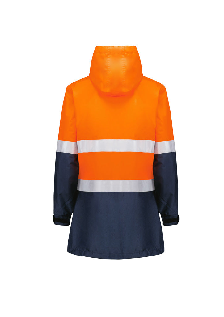 Womens Hi-Vis Ultralite Waterproof Jacket - Orange & Navy