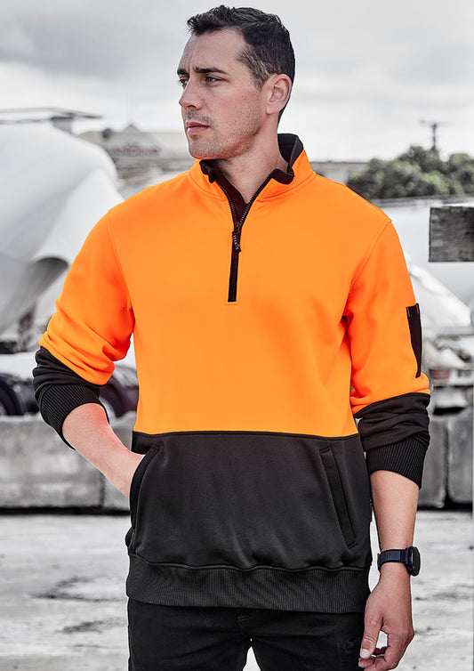Unisex Hi - Vis Half Zip Pullover