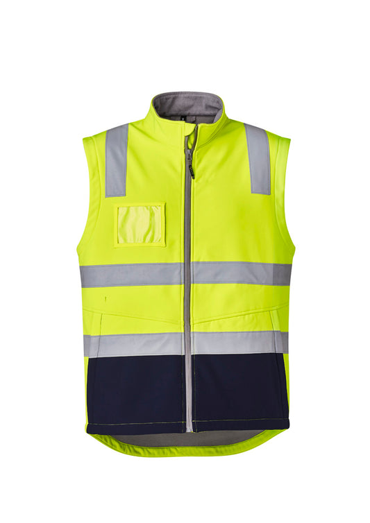 Hi-Vis Softshell Vest - Yellow & Navy