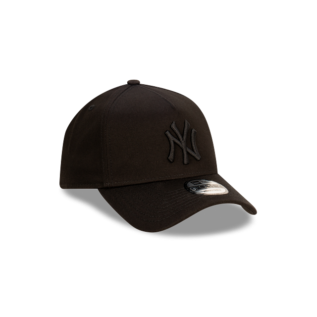 New York Yankees New Era 9FORTY A-Frame Snapback Hat - Black on Black