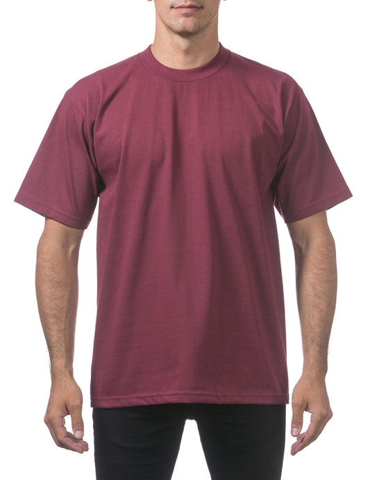 Pro Club Heavyweight T-Shirt Maroon Front
