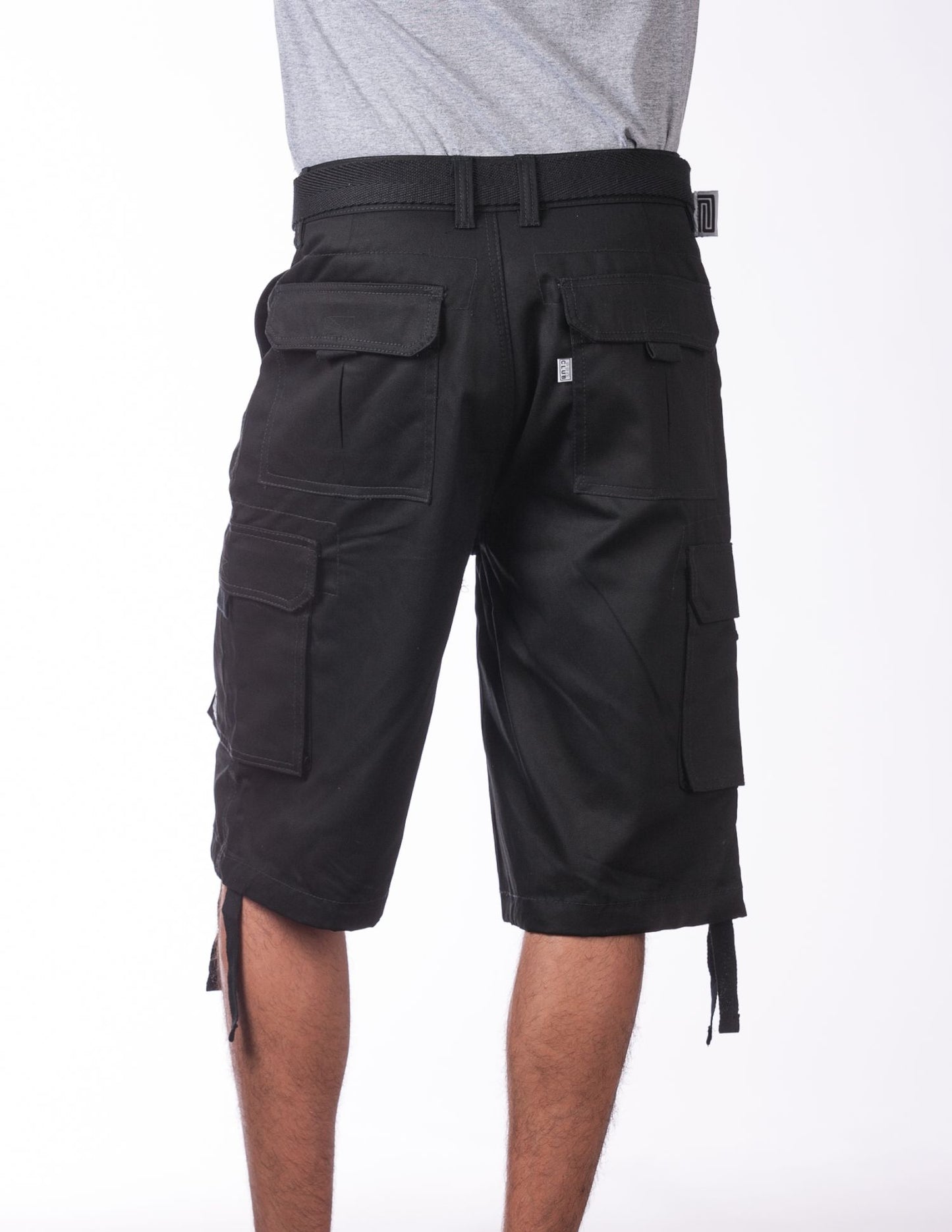 Pro Club Twill Cargo Shorts Black Back