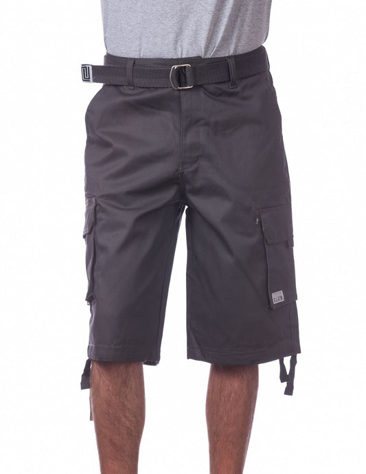 Pro Club Twill Cargo Shorts Charcoal Front